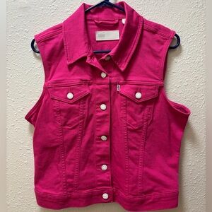 Levi's Bright Pink Sleeveless Denim Vest